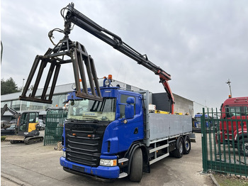 Crane truck Scania G420 6x2 BAUSTOFF PLATFORM 6m25 + KRAN PALFINGER PK 18002 EH + RADIO + CLAMB - BE TRUCK: picture 4