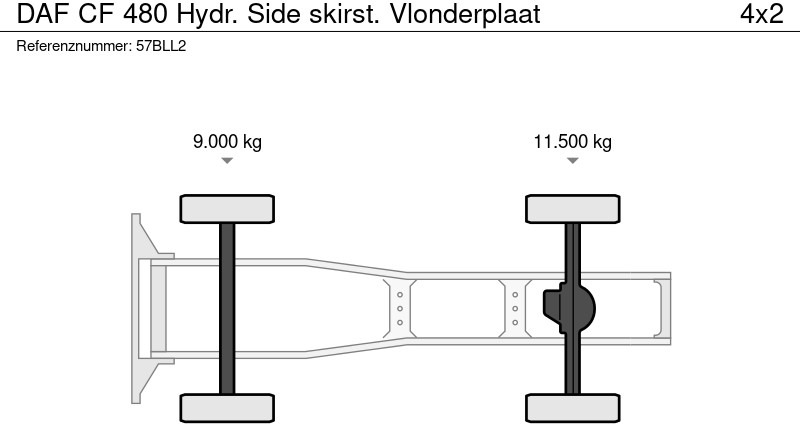 Tractor truck DAF CF 480 Hydr. Side skirst. Vlonderplaat: picture 16