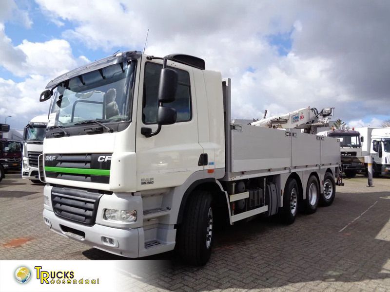 Dropside/ Flatbed truck, Crane truck DAF CF 85.460 + Euro 5 + JKB Kennis Type 20.000 Crane + Pto + Stone transport: picture 1
